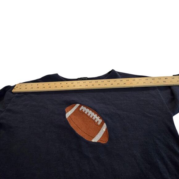 Women’s Medium Bua Bua Blue Sequin Football 3/4 Sleeve Pullover Tunic Top - Picture 12 of 16